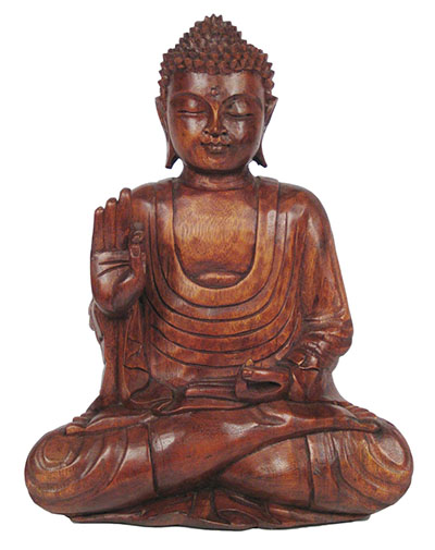 Wooden Meditating Buddha Statue 40Cm